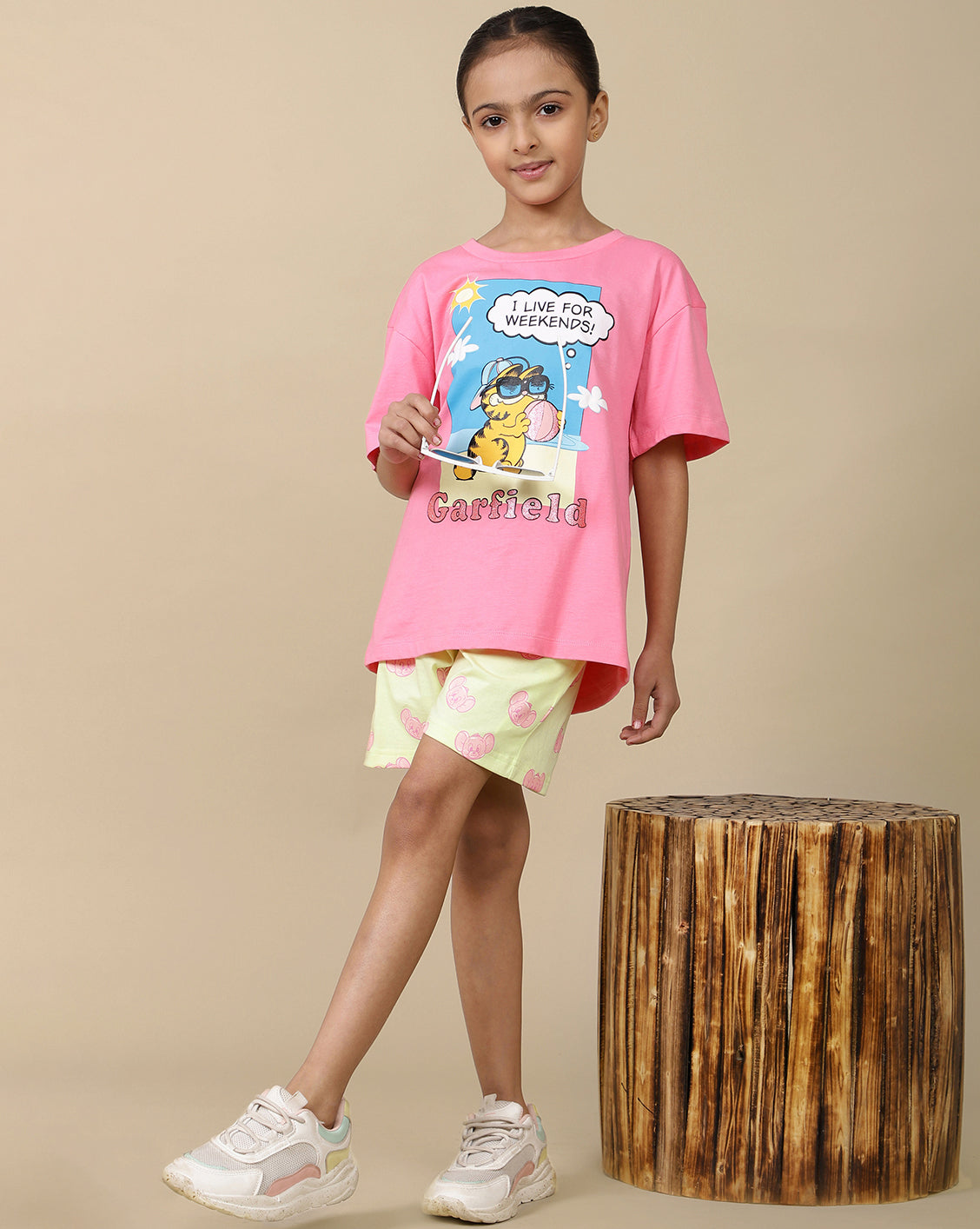 Garfield Printed oversized fit Tshirt For Girls