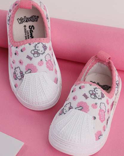 Kids Girls Hello Kitty Printed Pink Shoes