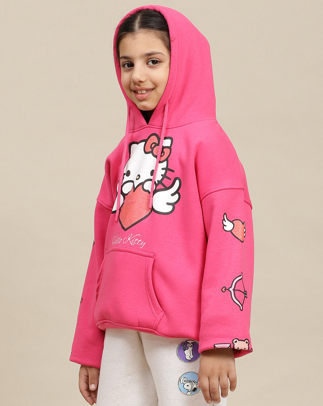 Hello Kitty Printed Oversized Fit Hoodie For Girls