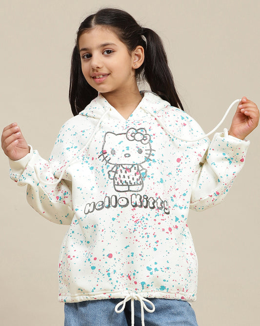 Hello Kitty Printed Oversized Hoodie For Kids Girls