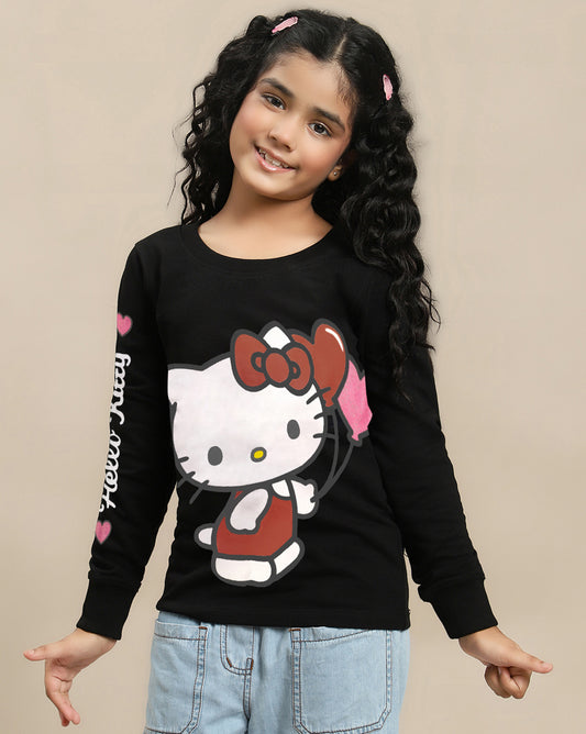 Hello Kitty Printed Regular Fit Sweatshirt For Girls