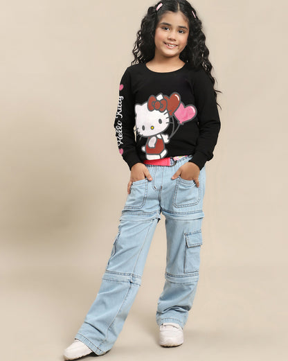 Hello Kitty Printed Regular Fit Sweatshirt For Girls