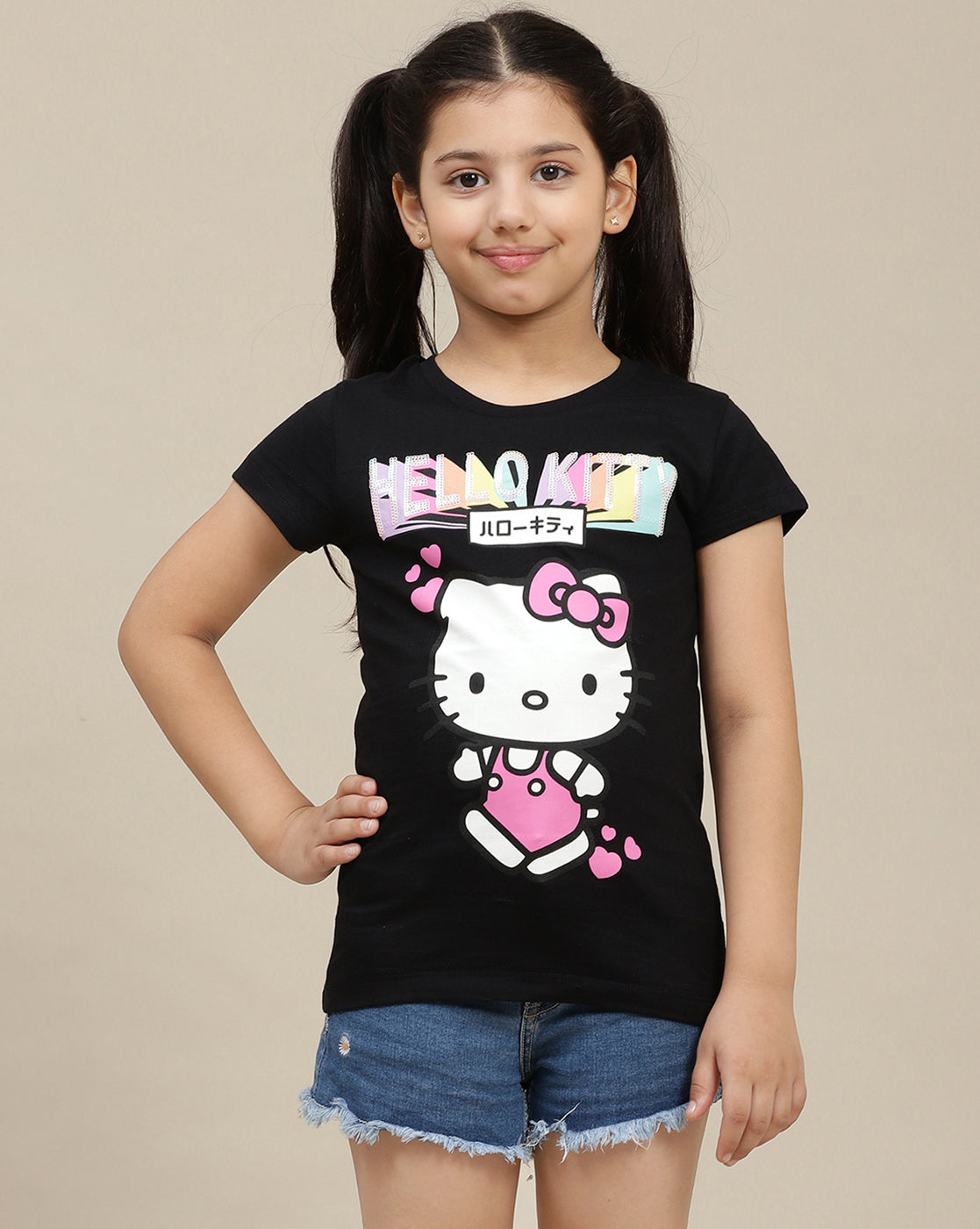 Hello Kitty Printed Regular Fit Tshirt For Girls