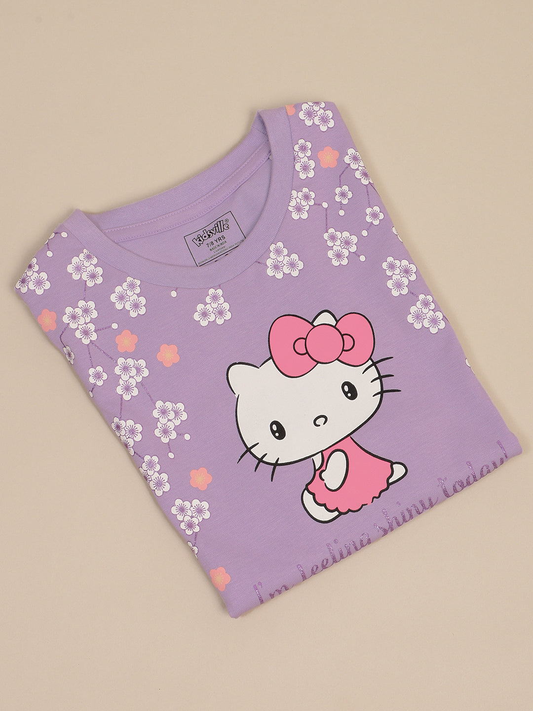 Hello Kitty Printed Relaxed Fit Tshirt For Girls