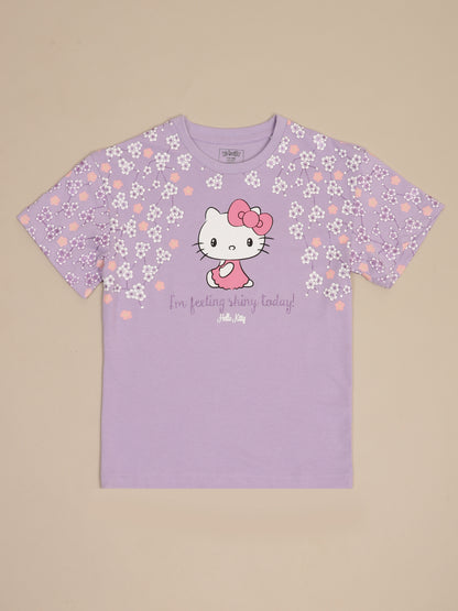 Hello Kitty Printed Relaxed Fit Tshirt For Girls