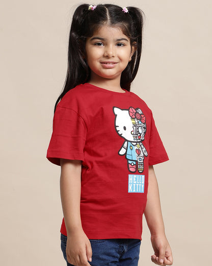 Hello Kitty Printed Relaxed Fit Tshirt For Girls