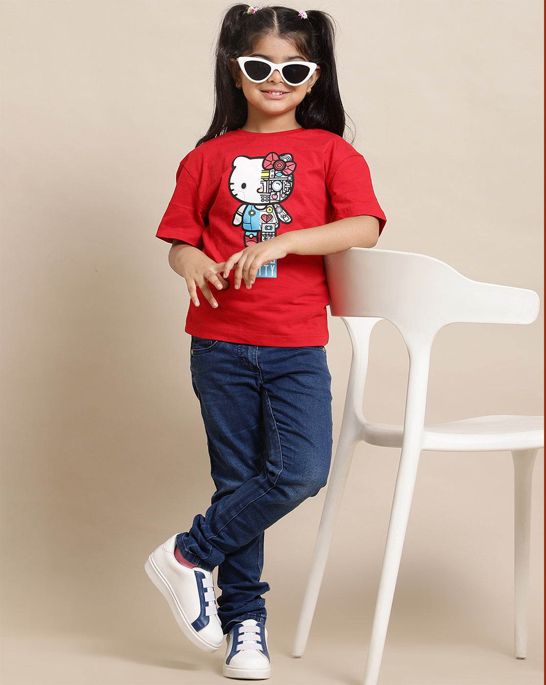 Hello Kitty Printed Relaxed Fit Tshirt For Girls