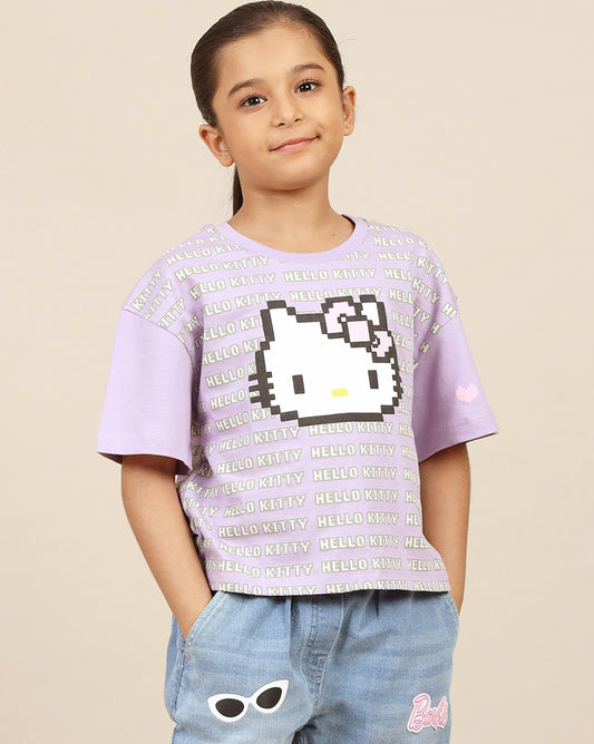 Hello Kitty Printed Relaxed Fit Tshirt For Girls