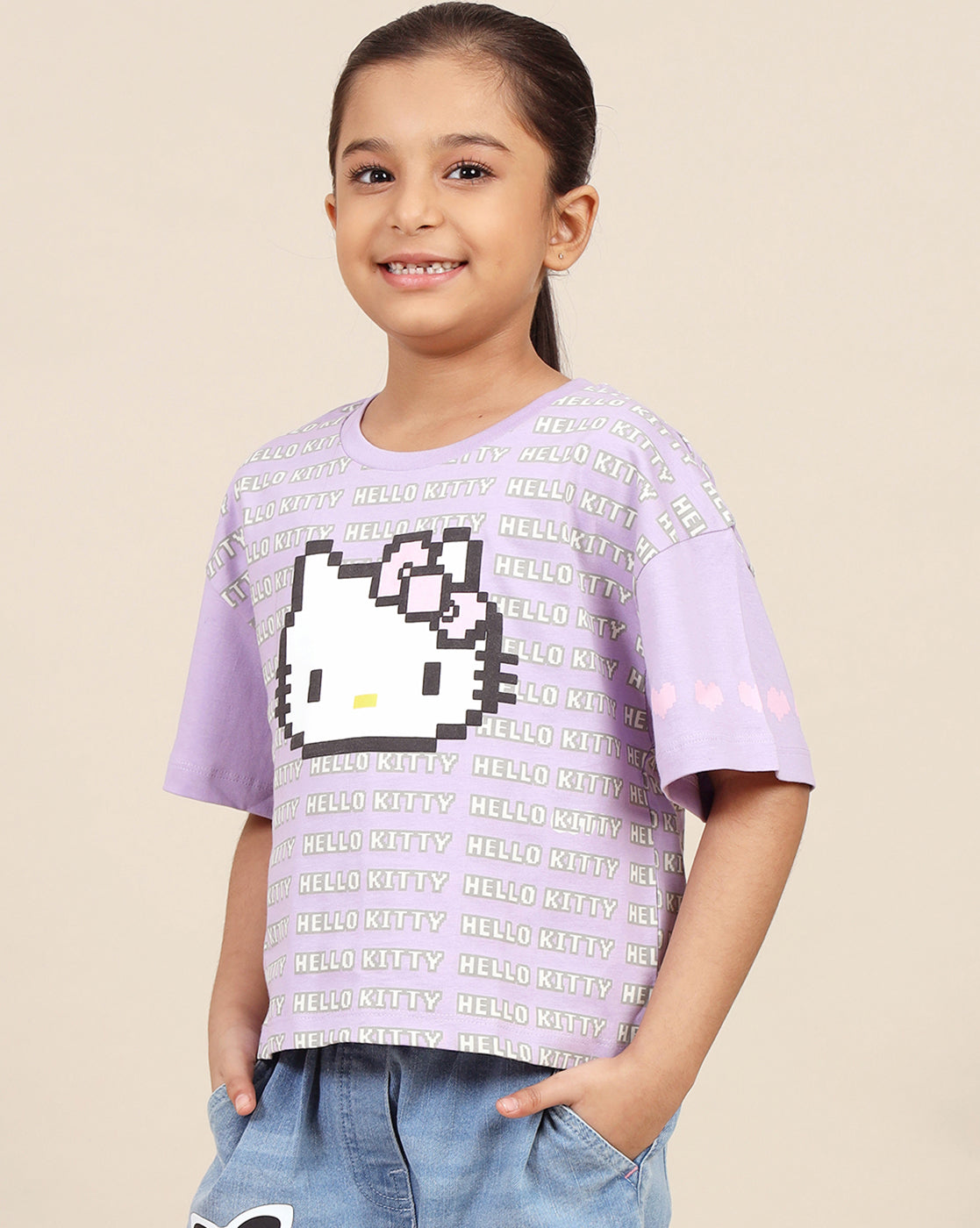 Hello Kitty Printed Relaxed Fit Tshirt For Girls