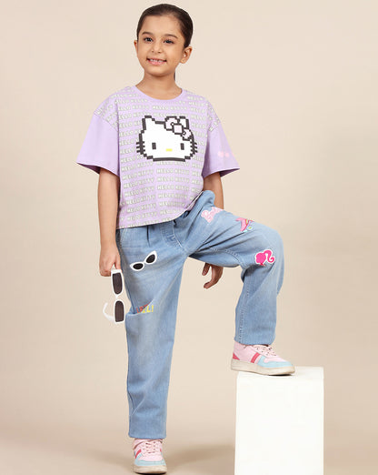 Hello Kitty Printed Relaxed Fit Tshirt For Girls