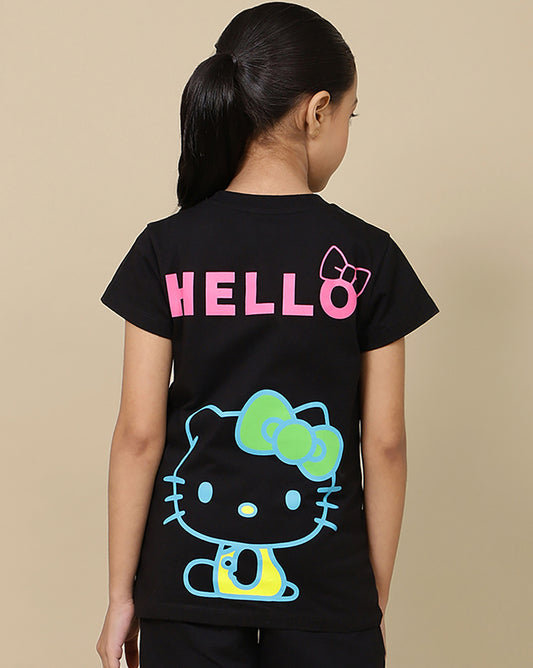 Hello Kitty Printed Regular Fit Tshirt For Girls