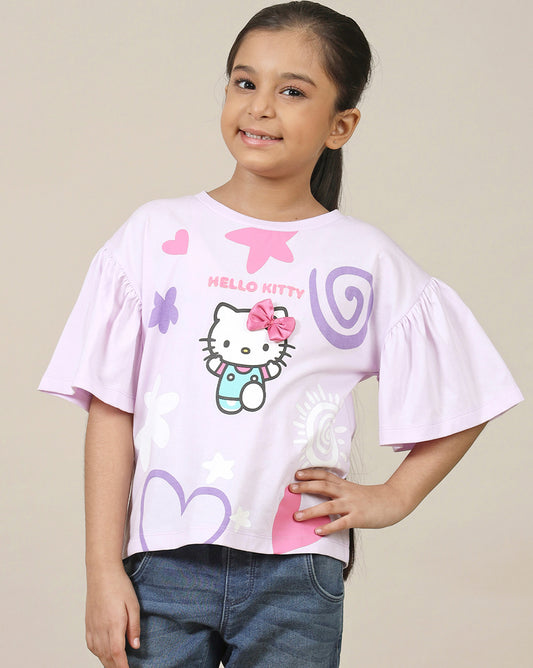 Hello Kitty Printed Relaxed Fit Tshirt For Girls