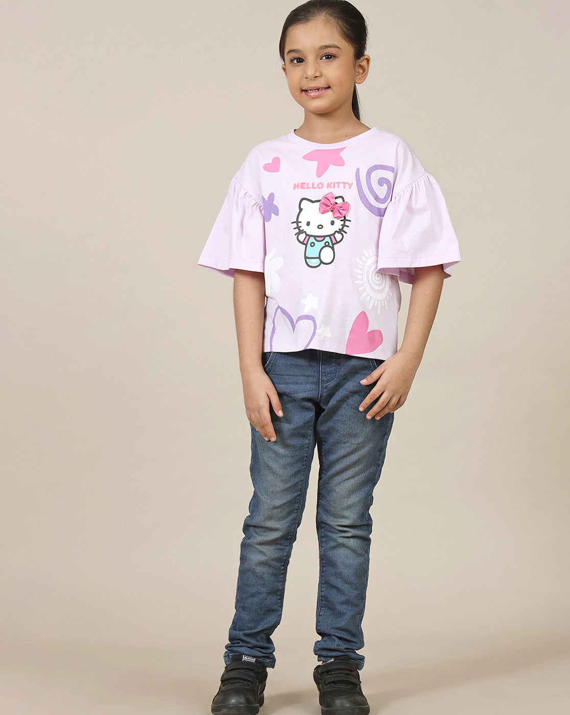 Hello Kitty Printed Relaxed Fit Tshirt For Girls