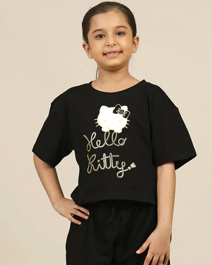 Hello Kitty Printed Boxy Fit Tshirt For Girls