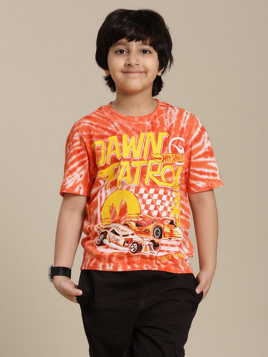 Hot Wheels Printed Regular Fit Tshirt For Boys