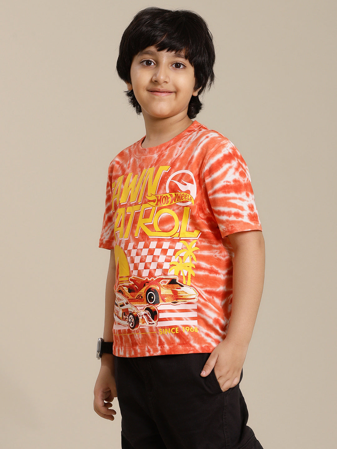 Hot Wheels Printed Regular Fit Tshirt For Boys