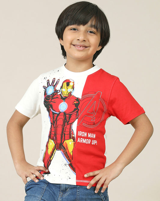 Iron Man Printed Regular Fit Tshirt For Boys