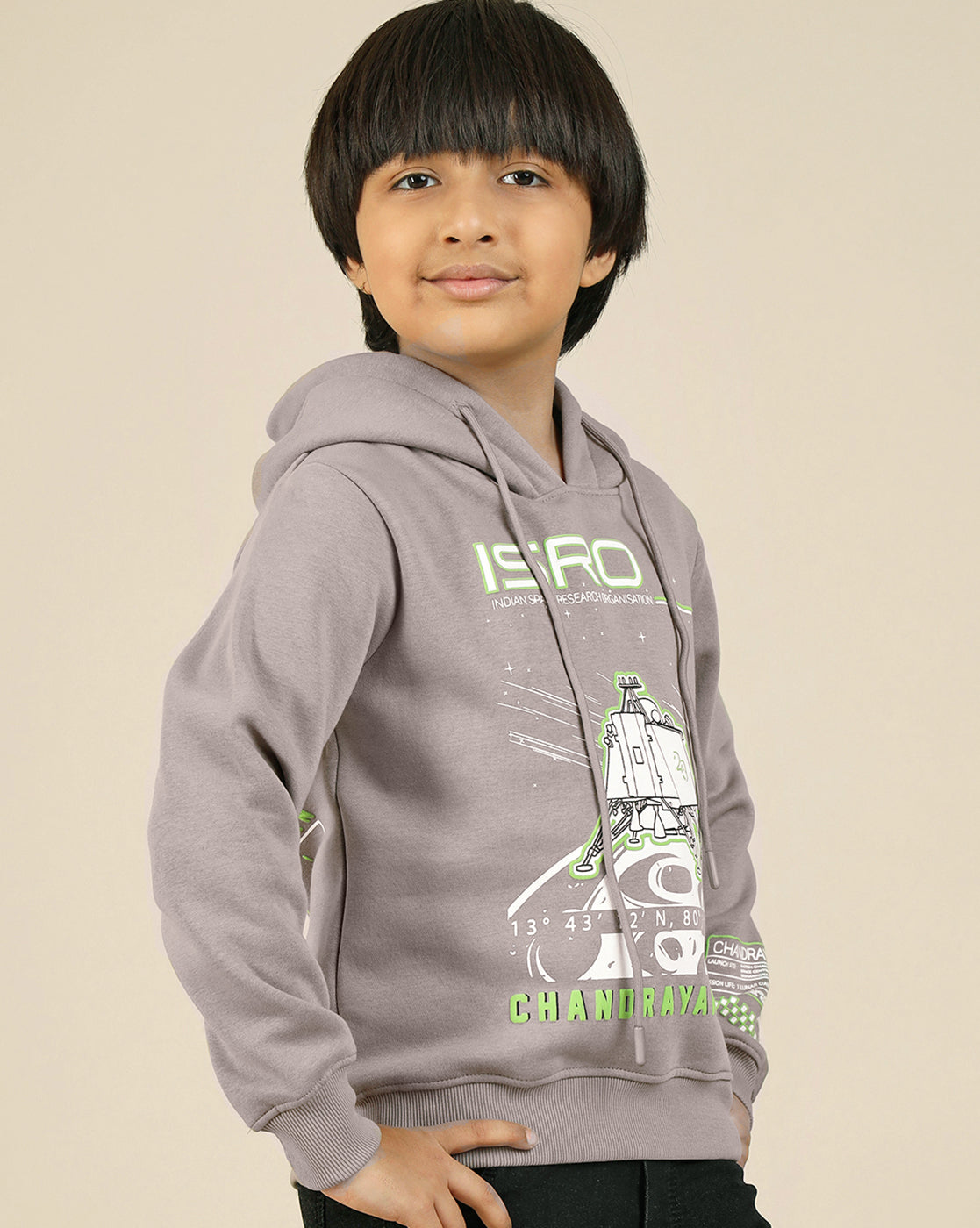 Isro Printed Regular Fit Hoodie For Boys