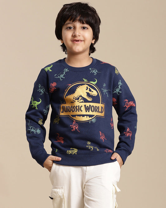 Jurassic World Printed Oversize Fit Sweatshirt For Boys