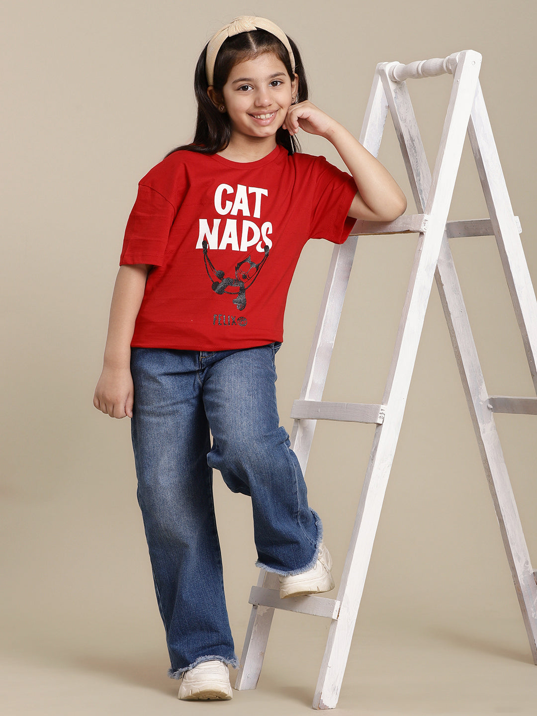 Felix The Cat Printed Relaxed Fit Tshirt For Girls