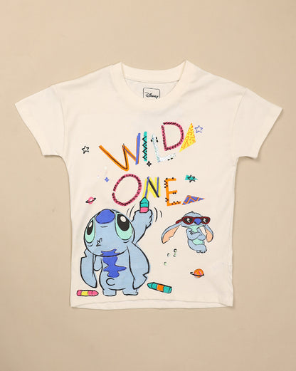 Lilo & Stitch Printed Regular Fit Tshirt For Girls