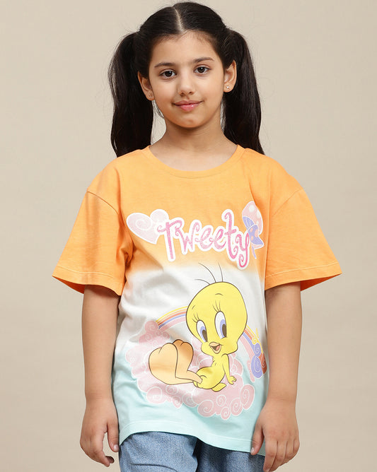 Looney Tunes Printed Relaxed Fit Tshirt For Girls