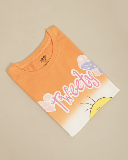 Looney Tunes Printed Relaxed Fit Tshirt For Girls