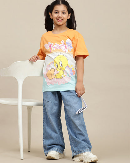 Looney Tunes Printed Relaxed Fit Tshirt For Girls