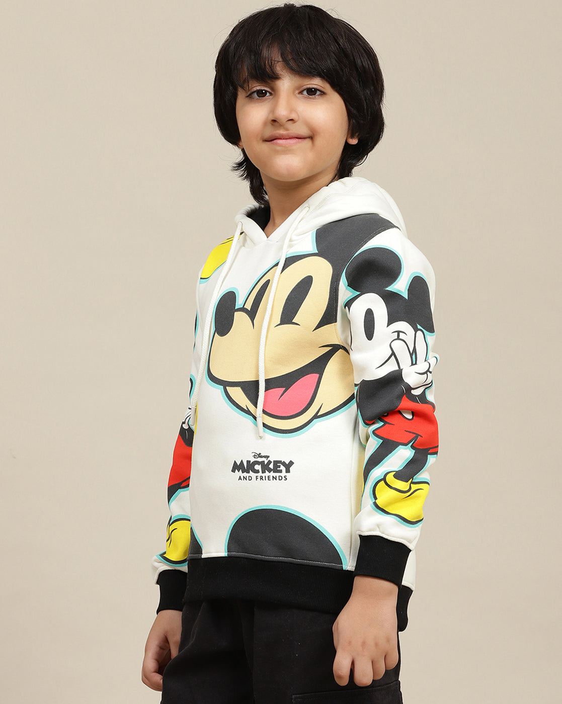 Mickey & Friends Printed Regular Fit Hoodie For Boys