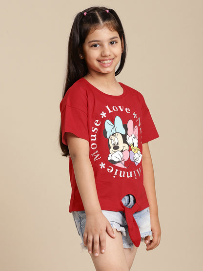 Mickey & Friends Printed Relaxed Fit Tshirt For Girls