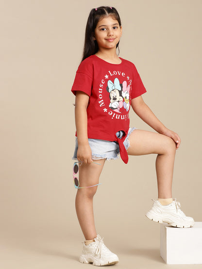 Mickey & Friends Printed Relaxed Fit Tshirt For Girls