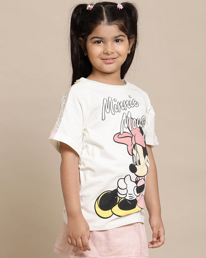 Mickey & Friends Printed Relax Fit Tshirt For Girls