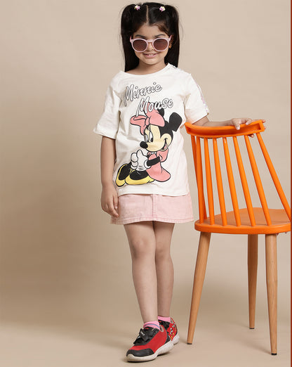 Mickey & Friends Printed Relax Fit Tshirt For Girls