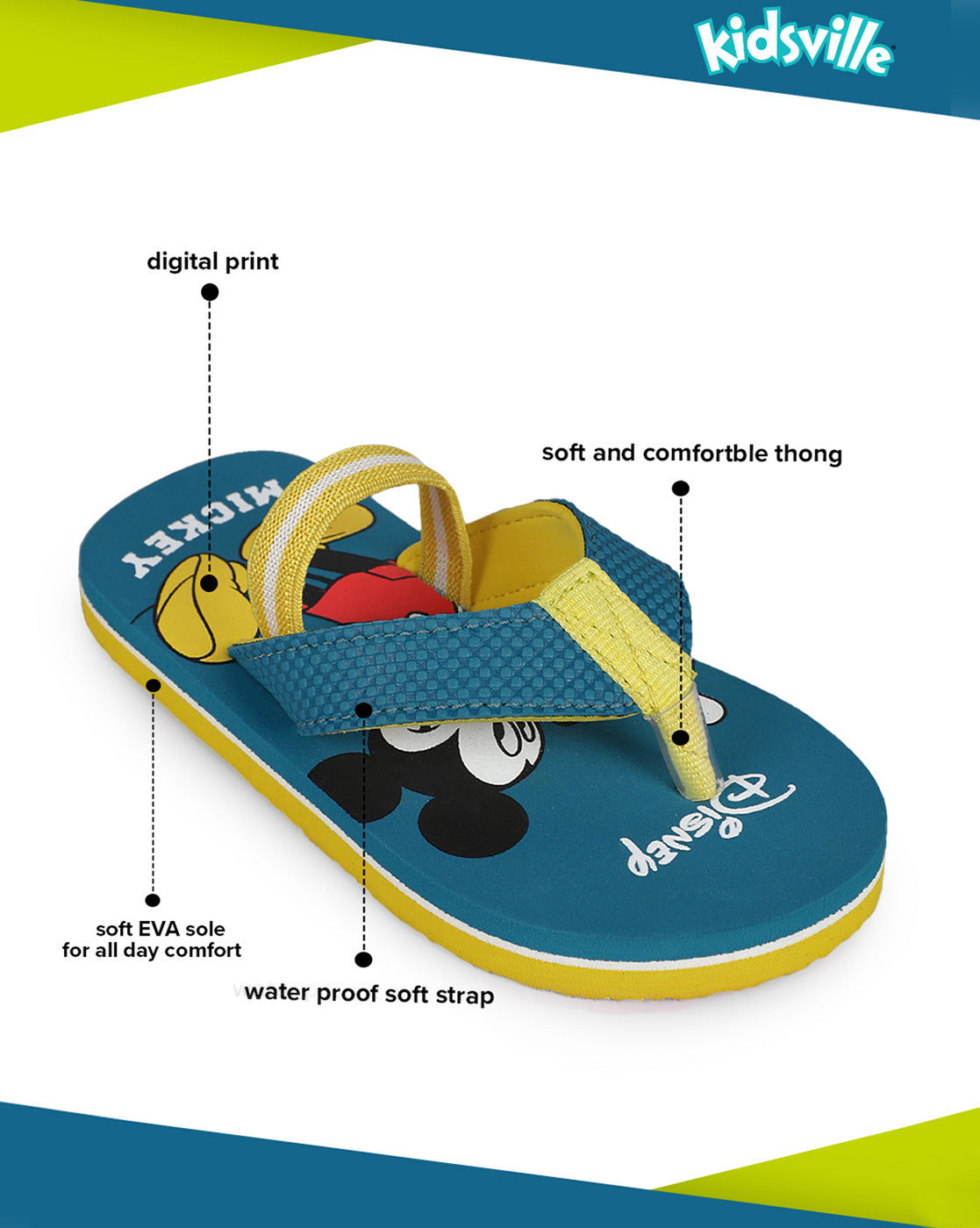 Mickey & Friends Flip-Flops For Kids Boys