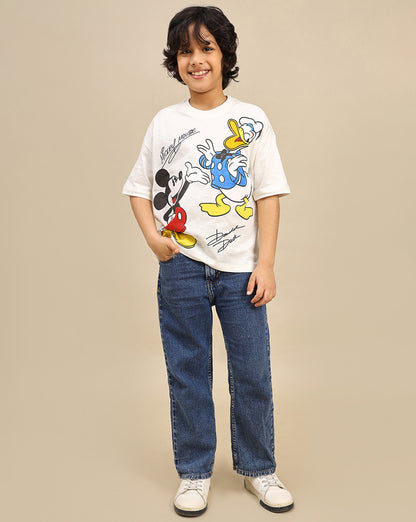 Mickey & Friends Printed Oversized Tshirt For Boys