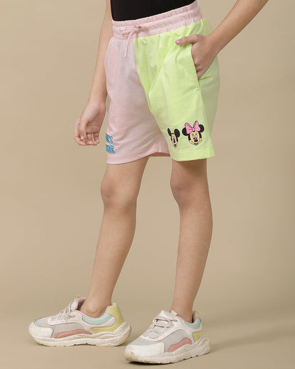 Mickey & Friends Printed Regular Fit Shorts For Girls