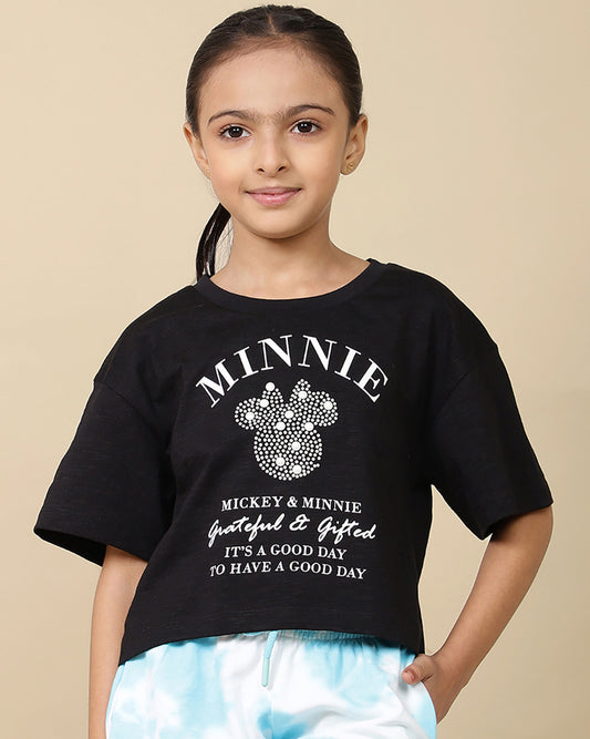 Mickey & Friends Printed Boxy Fit Tshirt For Girls