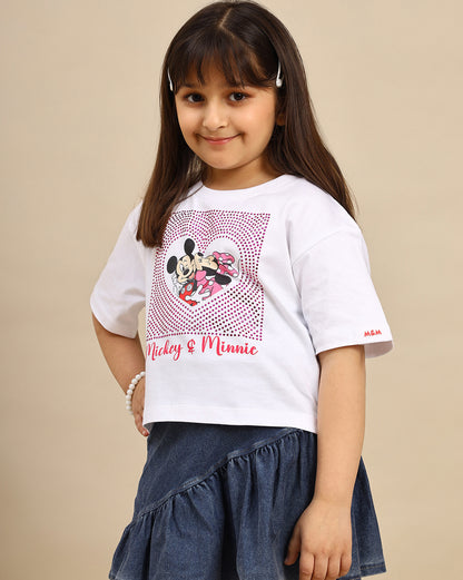 Mickey & Friends Printed Boxy Fit Tshirt For Girls