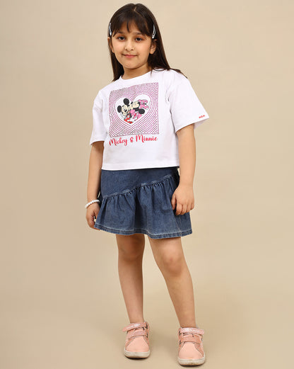 Mickey & Friends Printed Boxy Fit Tshirt For Girls