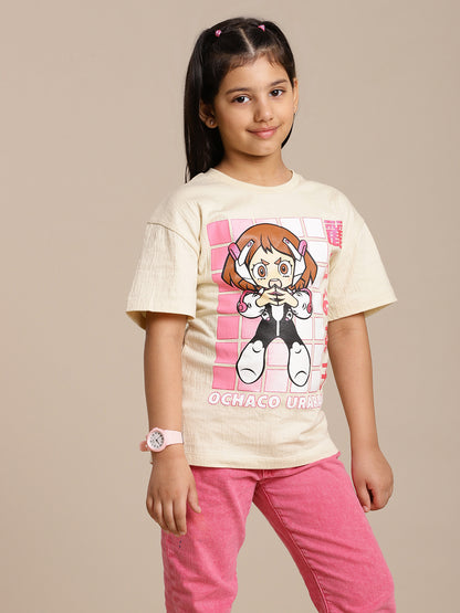 My Hero Academia Printed Relaxed Fit Tshirt For Girls