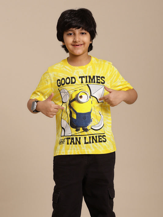 Minions Printed Regular Fit Tshirt For Boys