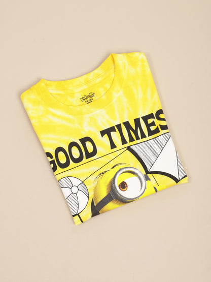 Minions Printed Regular Fit Tshirt For Boys