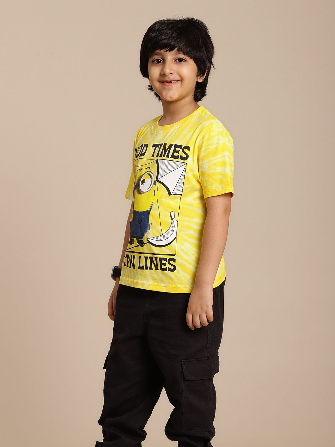 Minions Printed Regular Fit Tshirt For Boys