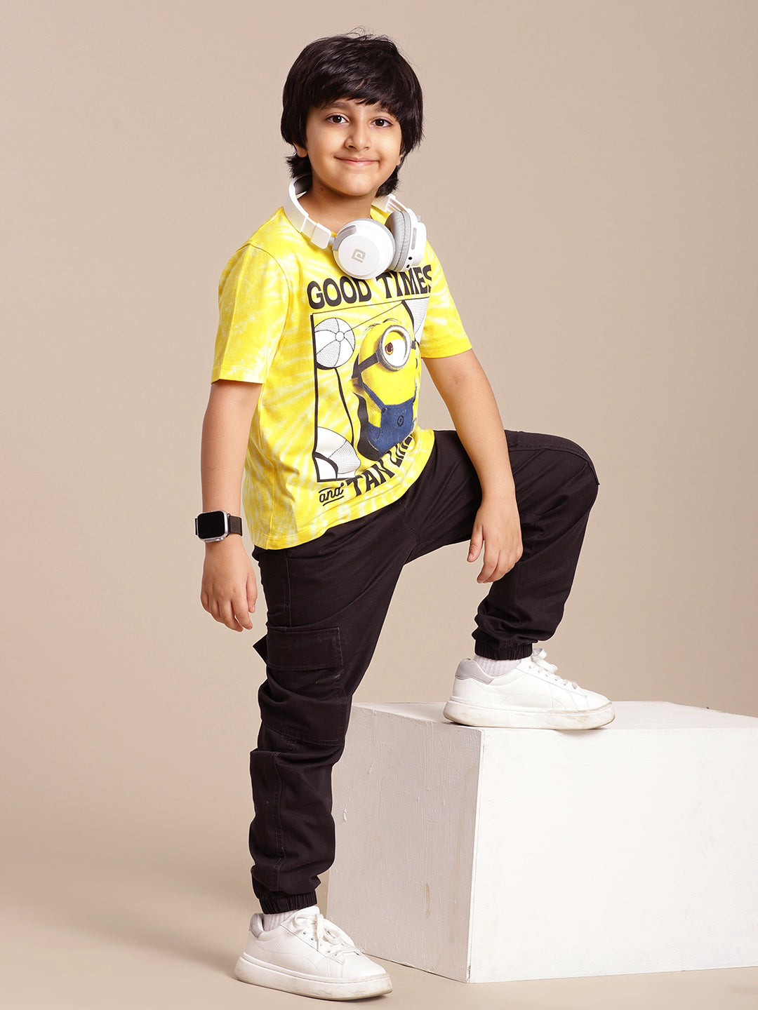 Minions Printed Regular Fit Tshirt For Boys