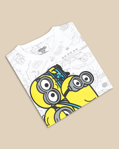 Minions Printed Regular Fit Tshirt For Boys