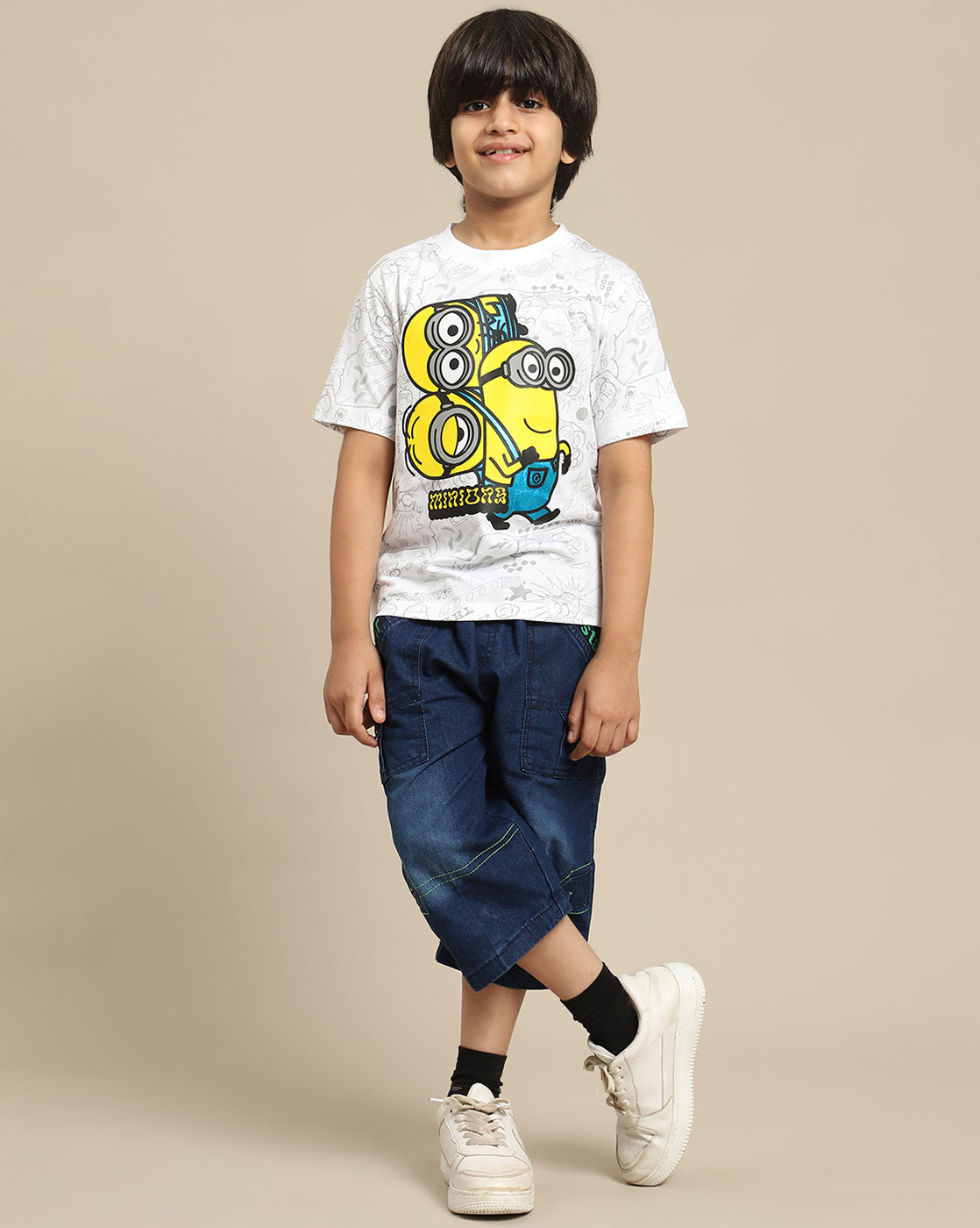 Minions Printed Regular Fit Tshirt For Boys