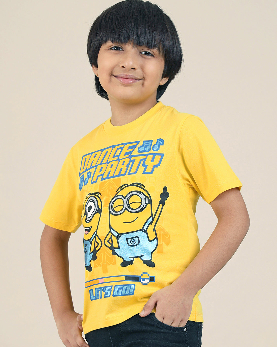 Minions Printed Regular Fit Tshirt For Boys