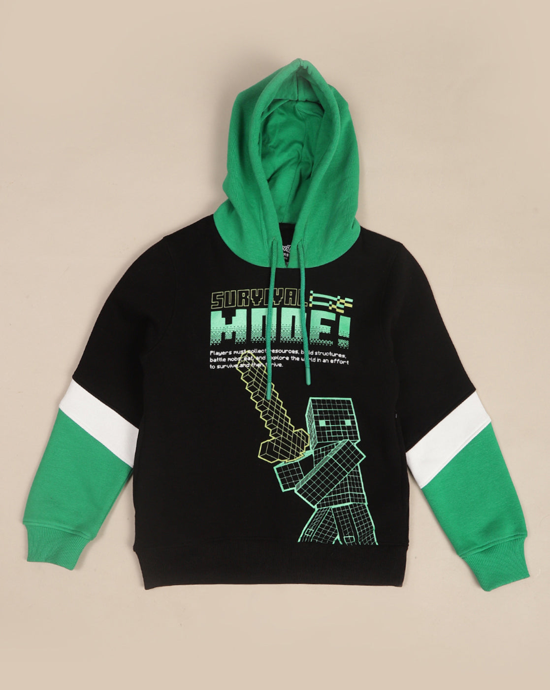 Minecraft Printed Regular Fit Hoodie For Boys