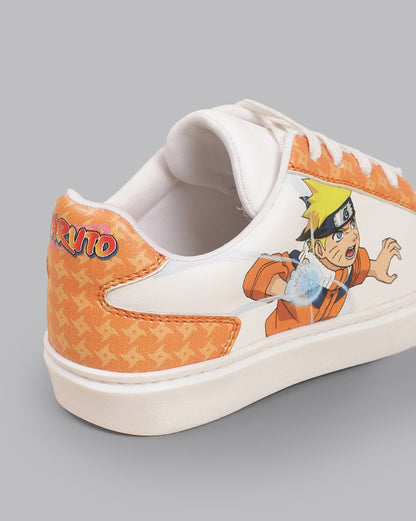 Kids Boys Naruto Printed White/Orange Shoes