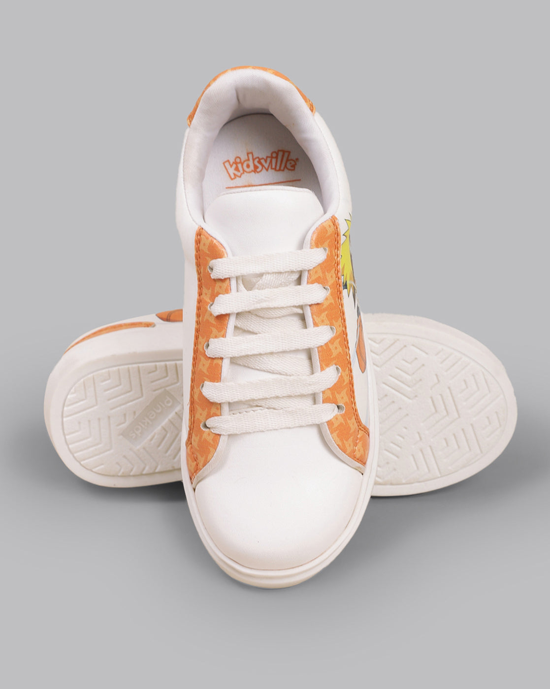 Kids Boys Naruto Printed White/Orange Shoes